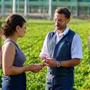 Esperto agronomo che consiglia piante